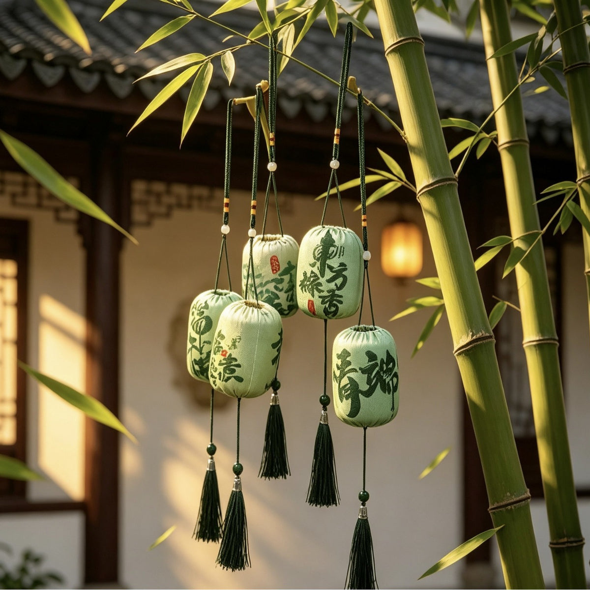 Dragon Boat Festival Bamboo Pattern LED Lantern for Holiday Decoration