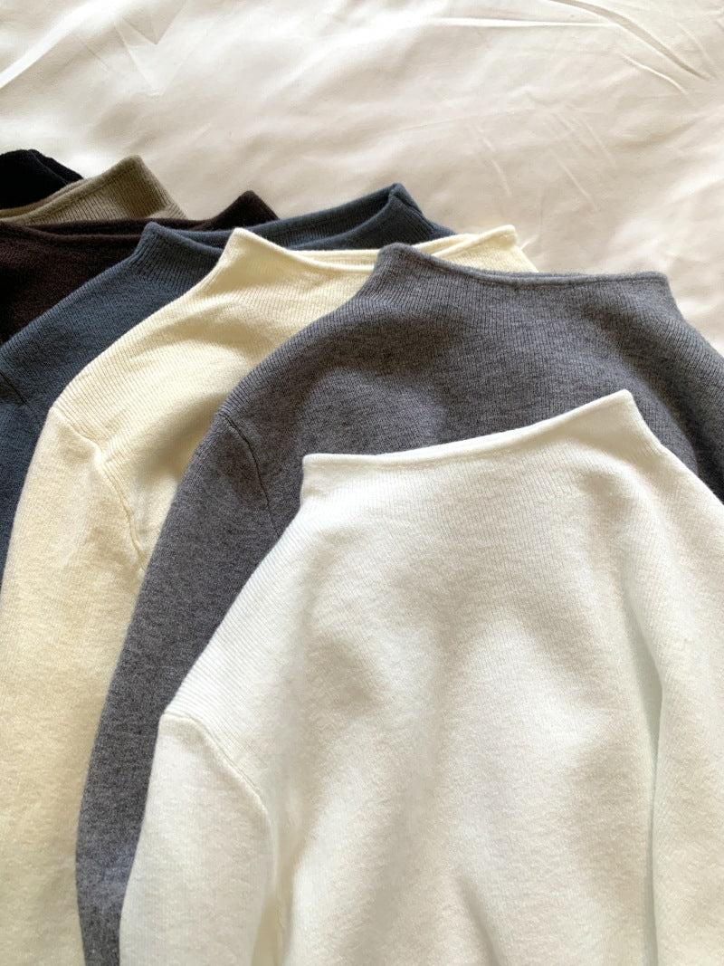 Women's Soft Knitted Turtleneck Base Layer Sweater Long Sleeve Solid Color