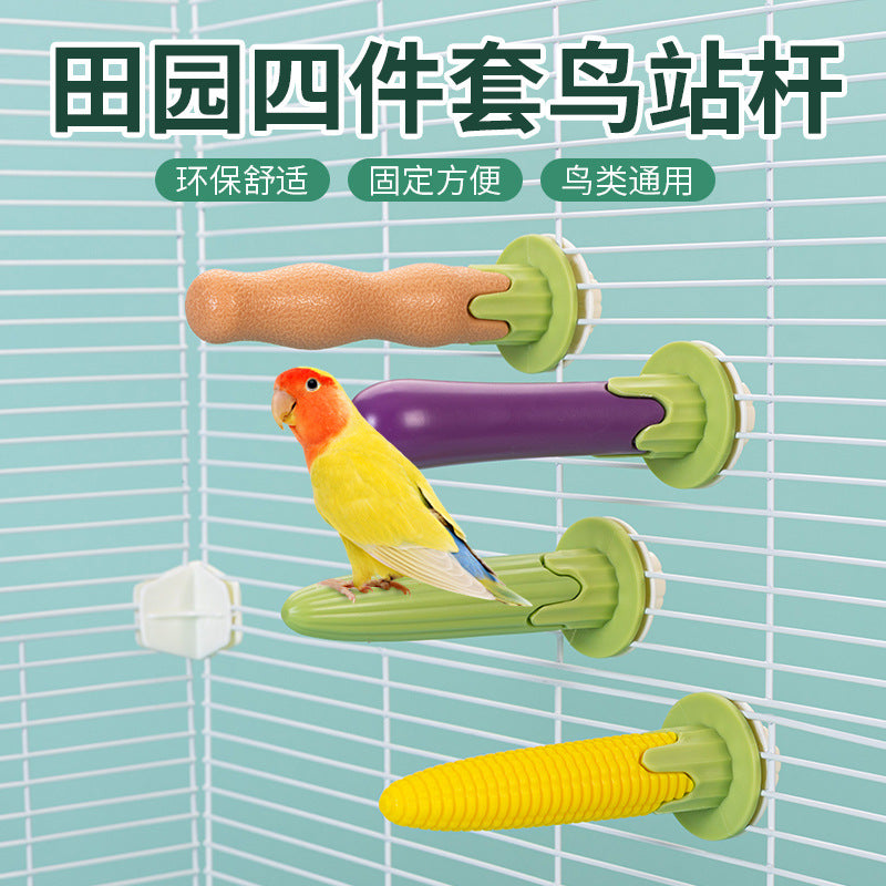 Bird Perch Grinding Stick for Parrots - Natural Wood Claw and Beak Care Toy