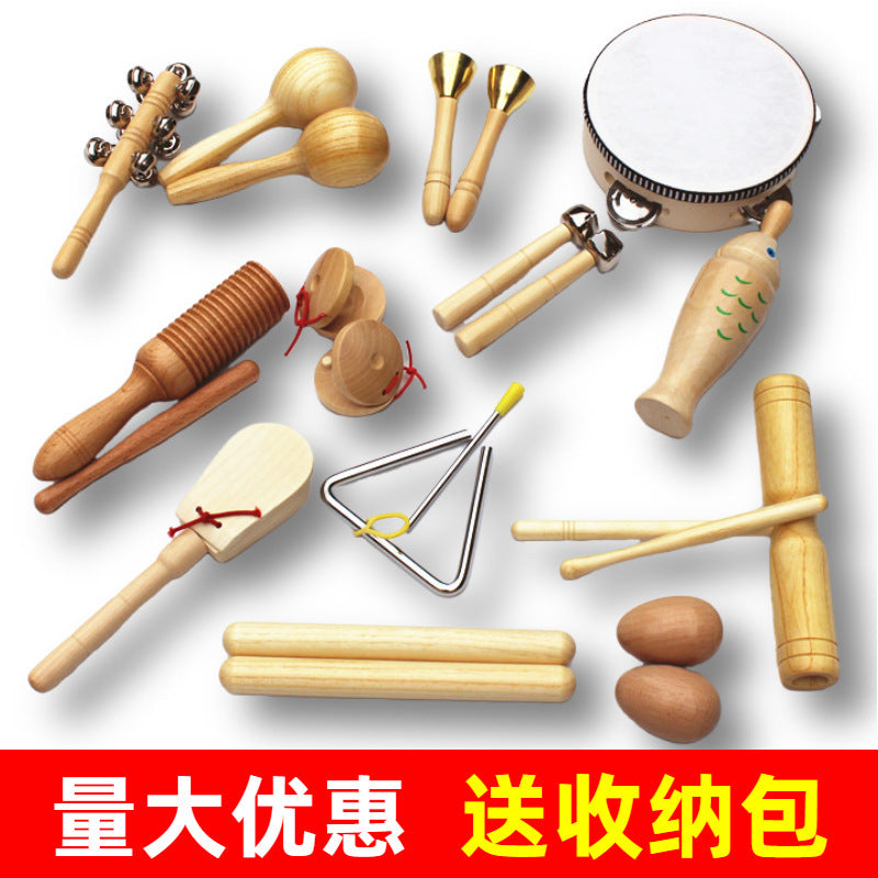 Wooden Orff Instrument Set for Kids, Early Education Musical Percussion Toys for Kindergarten