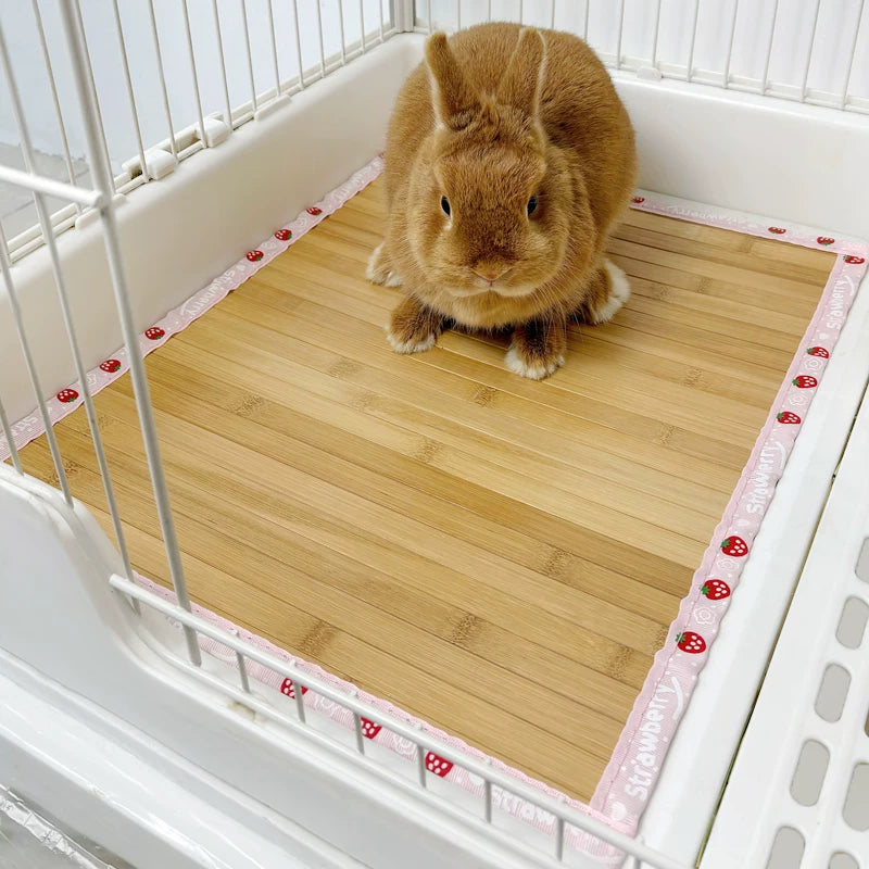 Pet Bamboo Cooling Mat for Cats, Dogs, Rabbits, Chinchillas, and Guinea Pigs