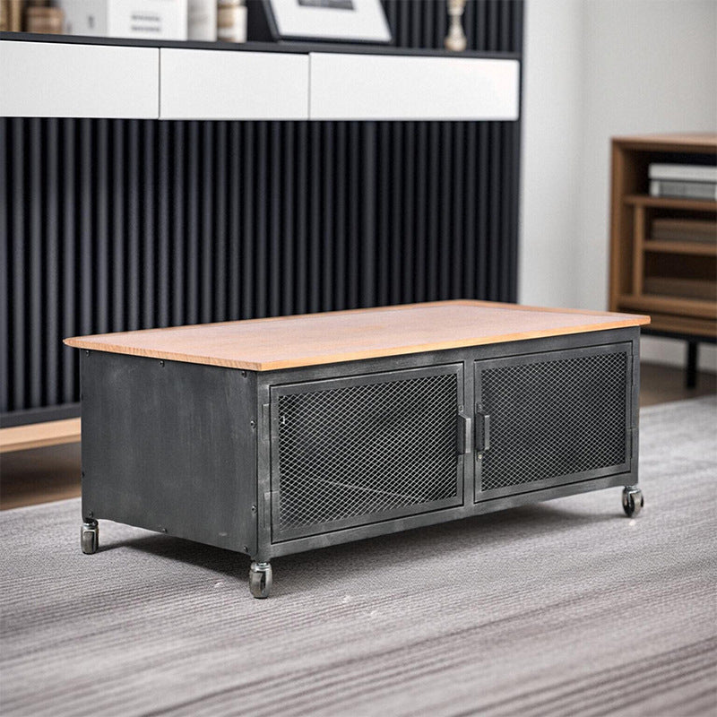 Iron Art Light Luxury Storage Cabinet Bedroom Living Room Movable Side Cabinet Home Shelf Bar Decorative Cabinet