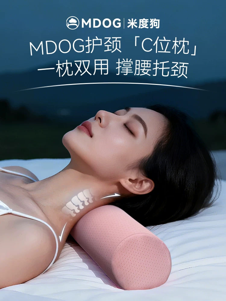Cervical Support Pillow for Neck Pain Relief and Alignment, Cylindrical Memory Foam Pillow for Sleeping