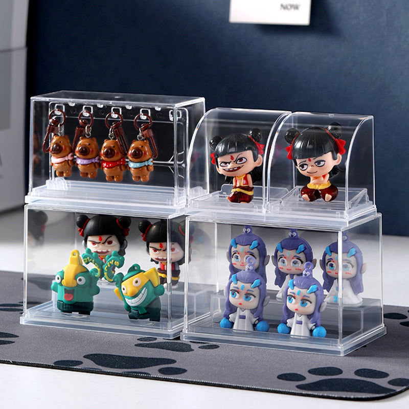 Japanese Imported Gashapon Mini Display Case Acrylic Keychain Stand Figure Organizer