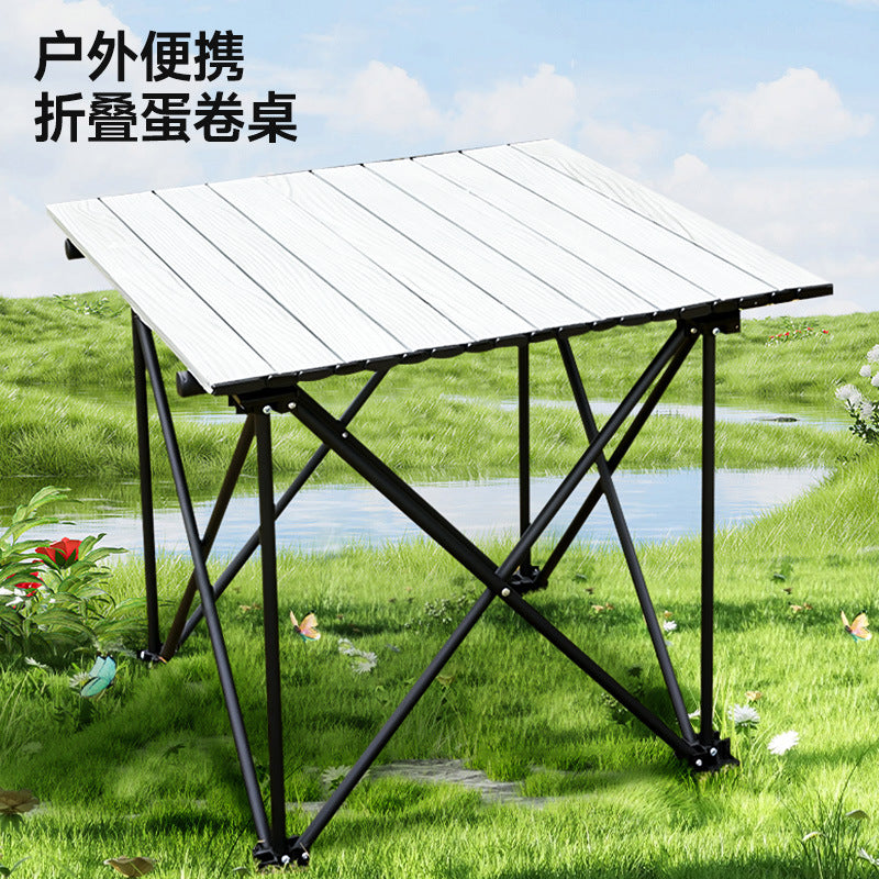 Portable Folding Camping Table Ultralight Aluminum Alloy Roll-Up Picnic BBQ Desk