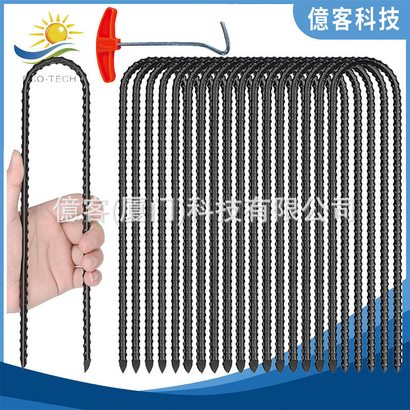 Heavy-Duty Threaded Steel Ground Anchors for Outdoor Camping Tents & Landscape Decoration