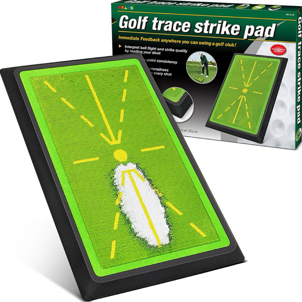 Golf Swing Practice Mat with Impact Detection and Trajectory Feedback