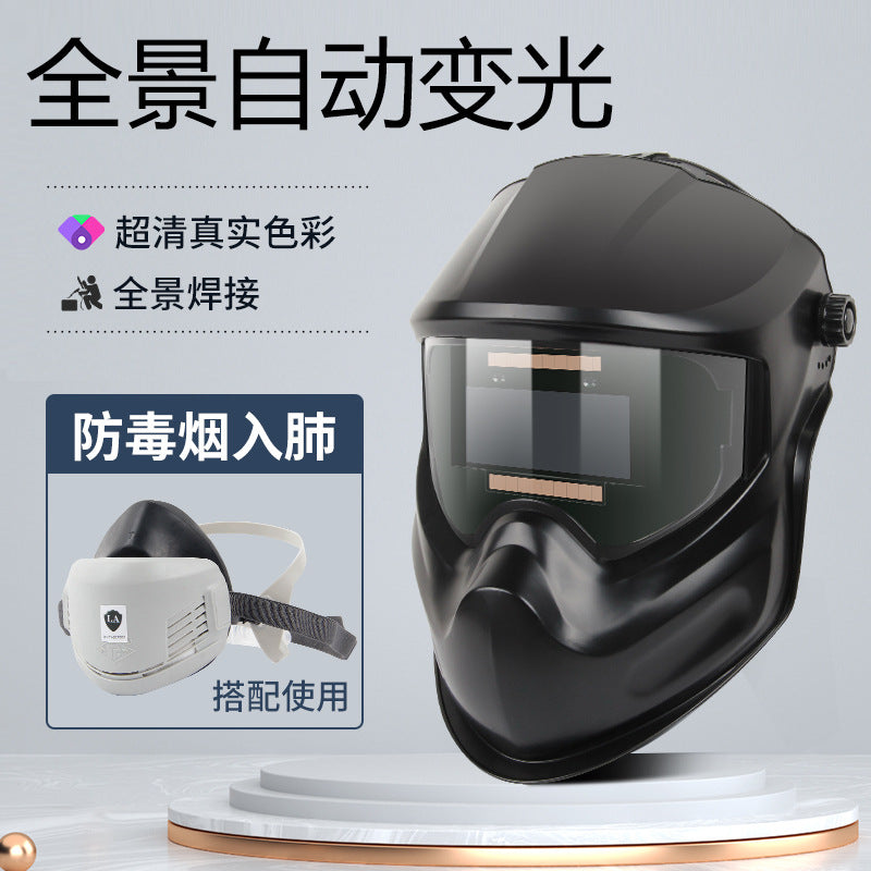 Solar Powered Auto-Darkening Welding Helmet with True Color View for Arc Welding