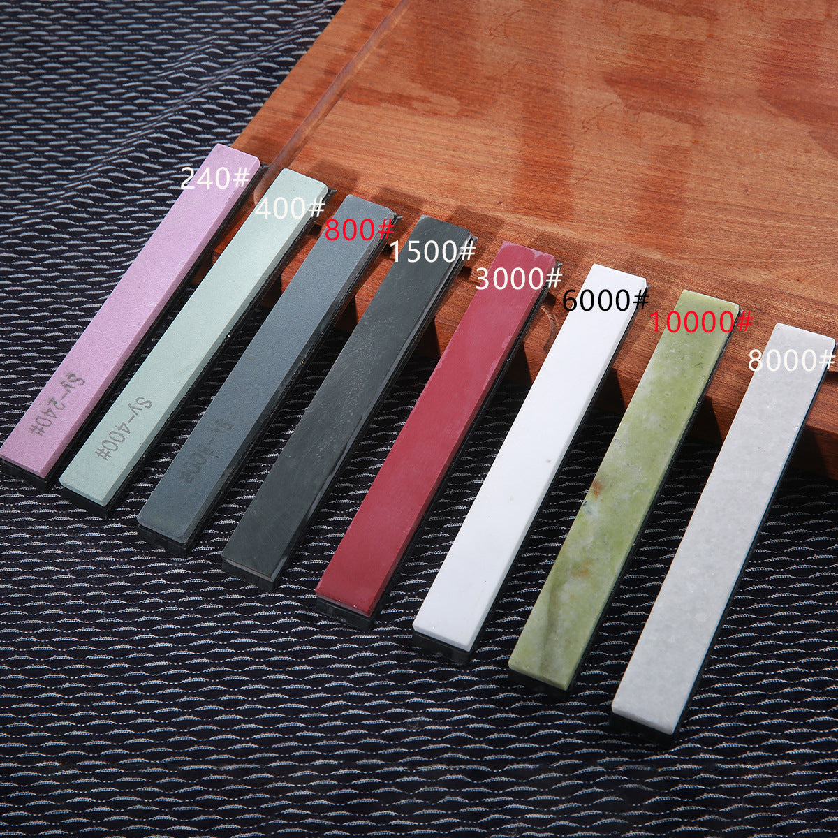 8-Piece Ruby Sharpening Stone Set, 150x20x5mm, for Fixed-Angle Knife Sharpeners, Polishing & Fine Grinding