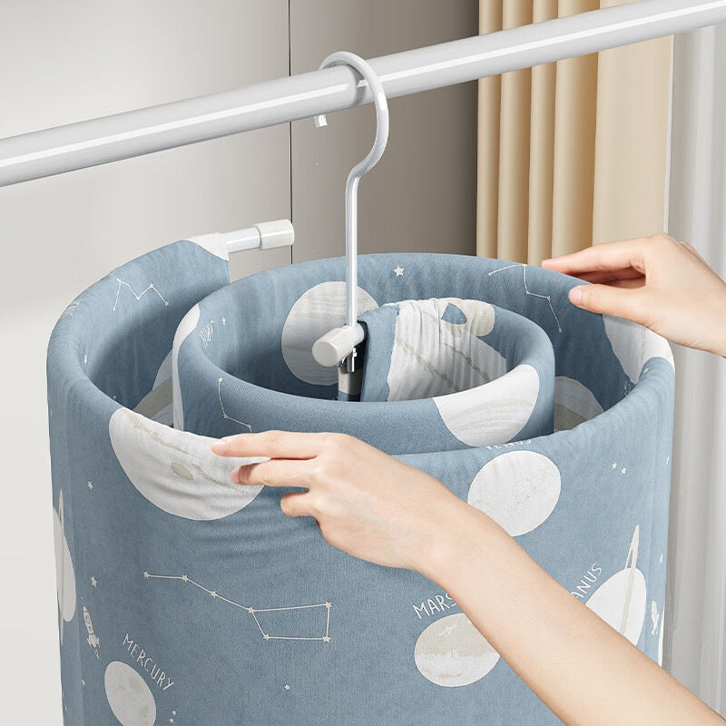 Spiral Quilt Drying Rack for Balcony, Large Round Rotating Clothes Hanger for Bed Sheets and Duvet Covers