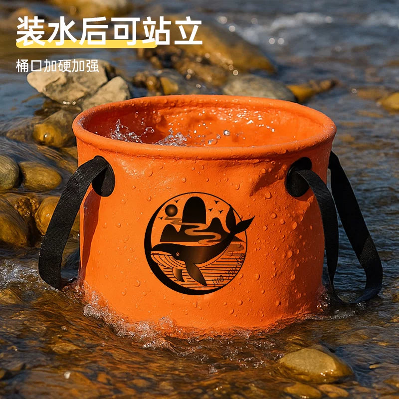 Portable Folding Water Bucket for Outdoor Camping Fishing and Storage