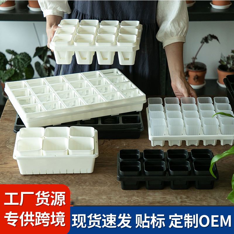 Thickened Plastic Seedling Tray with Water Catchment for Succulents and Vegetables