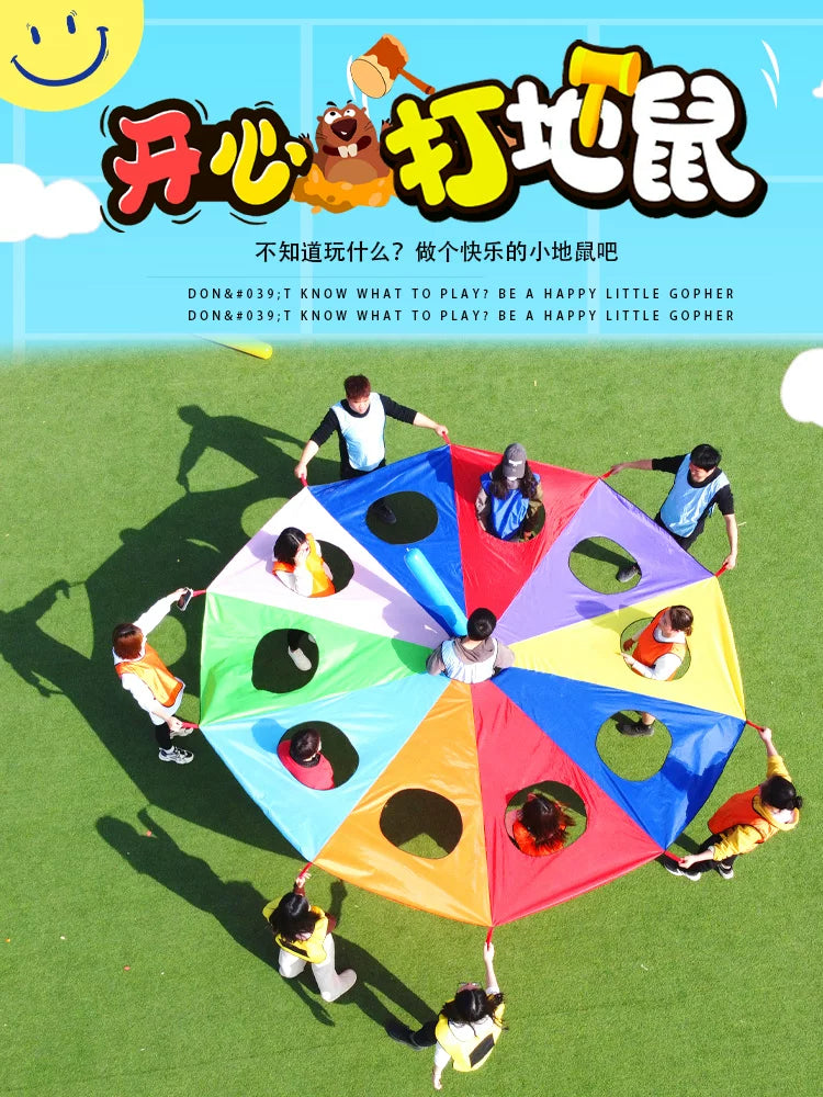 Rainbow Parachute for Early Childhood Education and Sensory Training