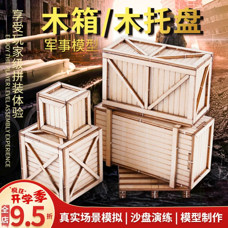 1:35 Scale Military Model Scene Wooden Crates and Pallets Kit