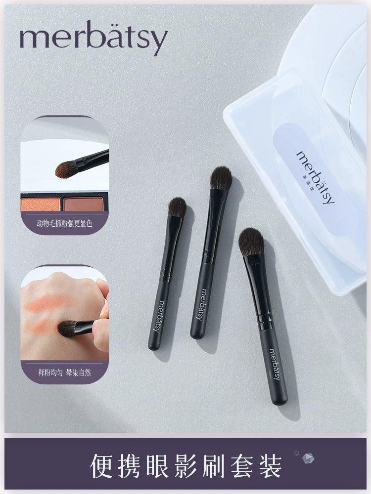 Portable Wool Eyeshadow Brush Set for Professional Makeup Artists and Beginners