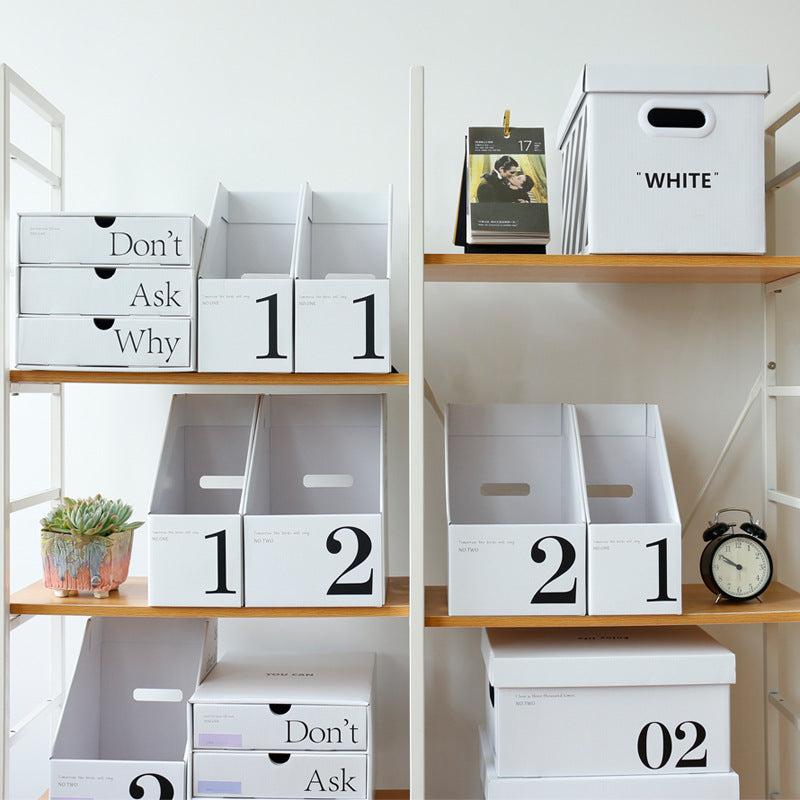 Desktop File Organizer Box with Bookends, Document Holder for Office and School Supplies