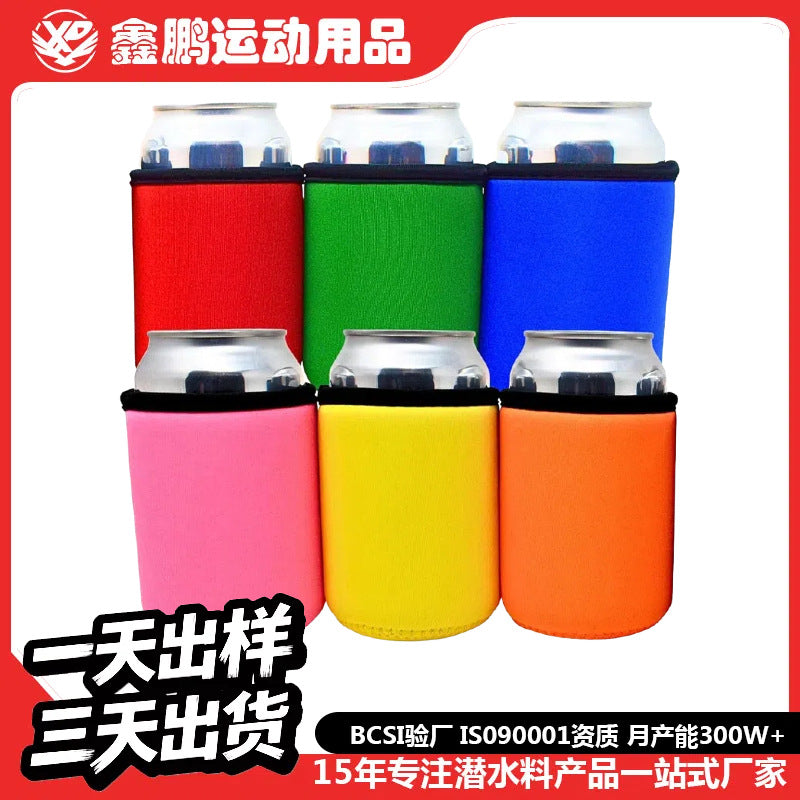 Neoprene Can Cooler Sleeve for 330ml Cans, Insulated Beer Can Cover with Stitched Bottom