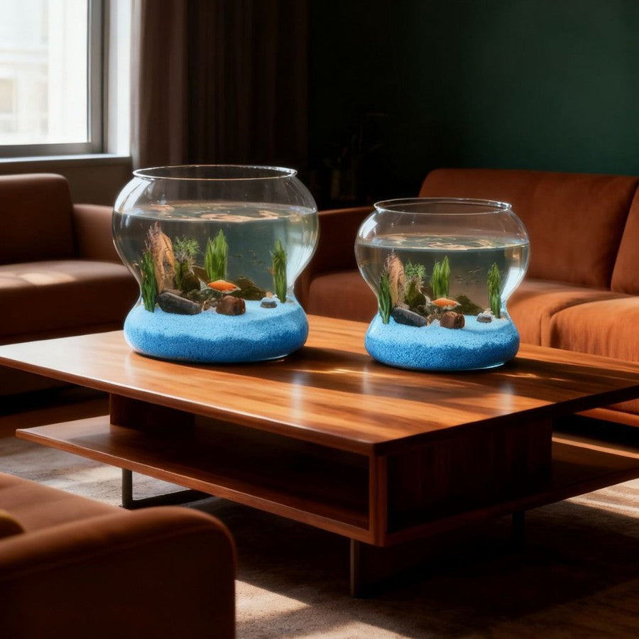 Desktop Micro-Landscape Plastic Fish Tank for Goldfish, Betta, and Turtles