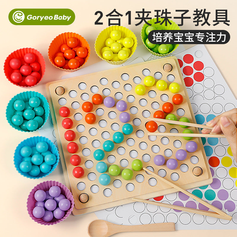 Kids Bead Clip Fine Motor Skill Educational Toy for Concentration and Brain Training