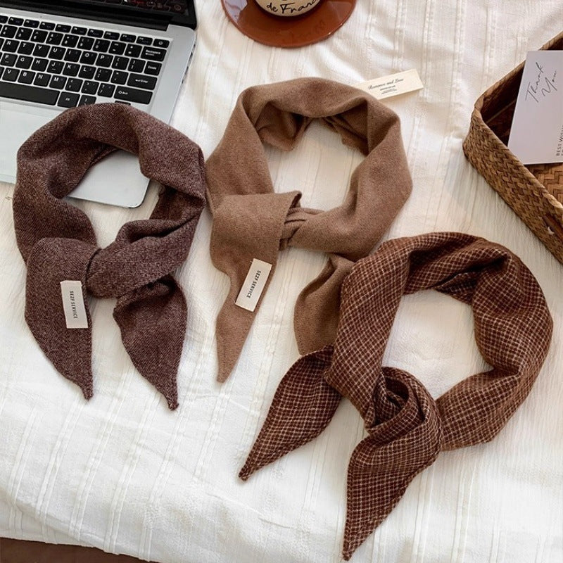 Luxury Soft Knit Scarf for Women - Autumn/Winter Warm Decorative Triangle Shawl