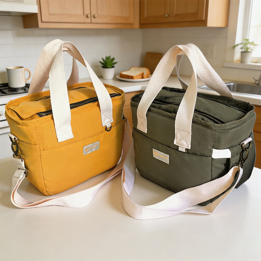Insulated Lunch Bag for Office, Picnic, Camping - Portable Tote with Shoulder Strap