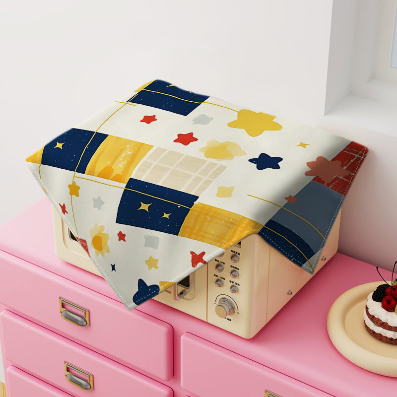 Korean Style Star Pattern Dust Cover for Home Appliances - Microwave, Air Fryer, Small Appliance Cover