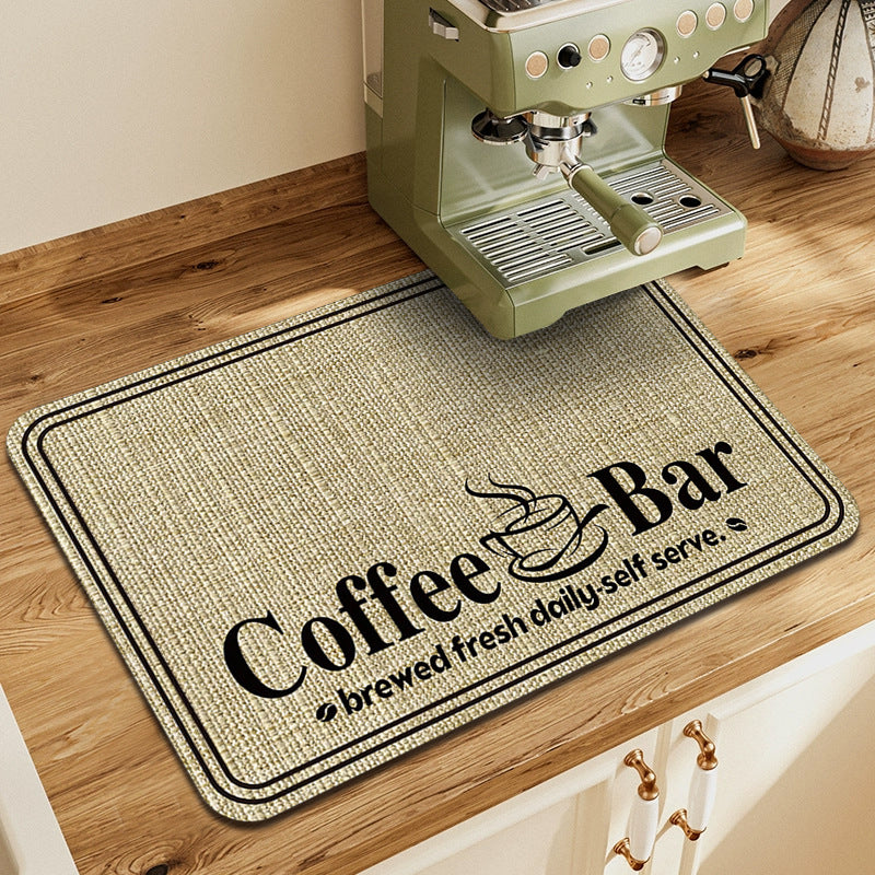 Minimalist Luxury Diatomaceous Earth Coffee Machine Mat for Kitchen Countertop - Super Absorbent, Quick Dry, Drainage Mat for Dining Table & Bar