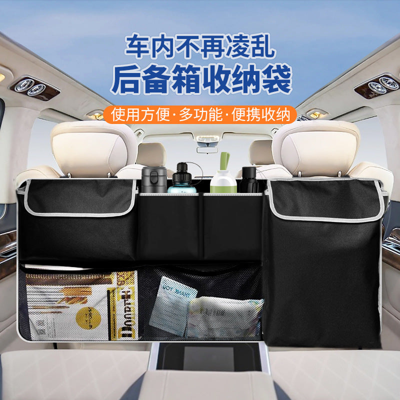 Car Trunk Organizer Hanging Bag SUV Backseat Storage Net Multi-functional Rear Seat Organizer