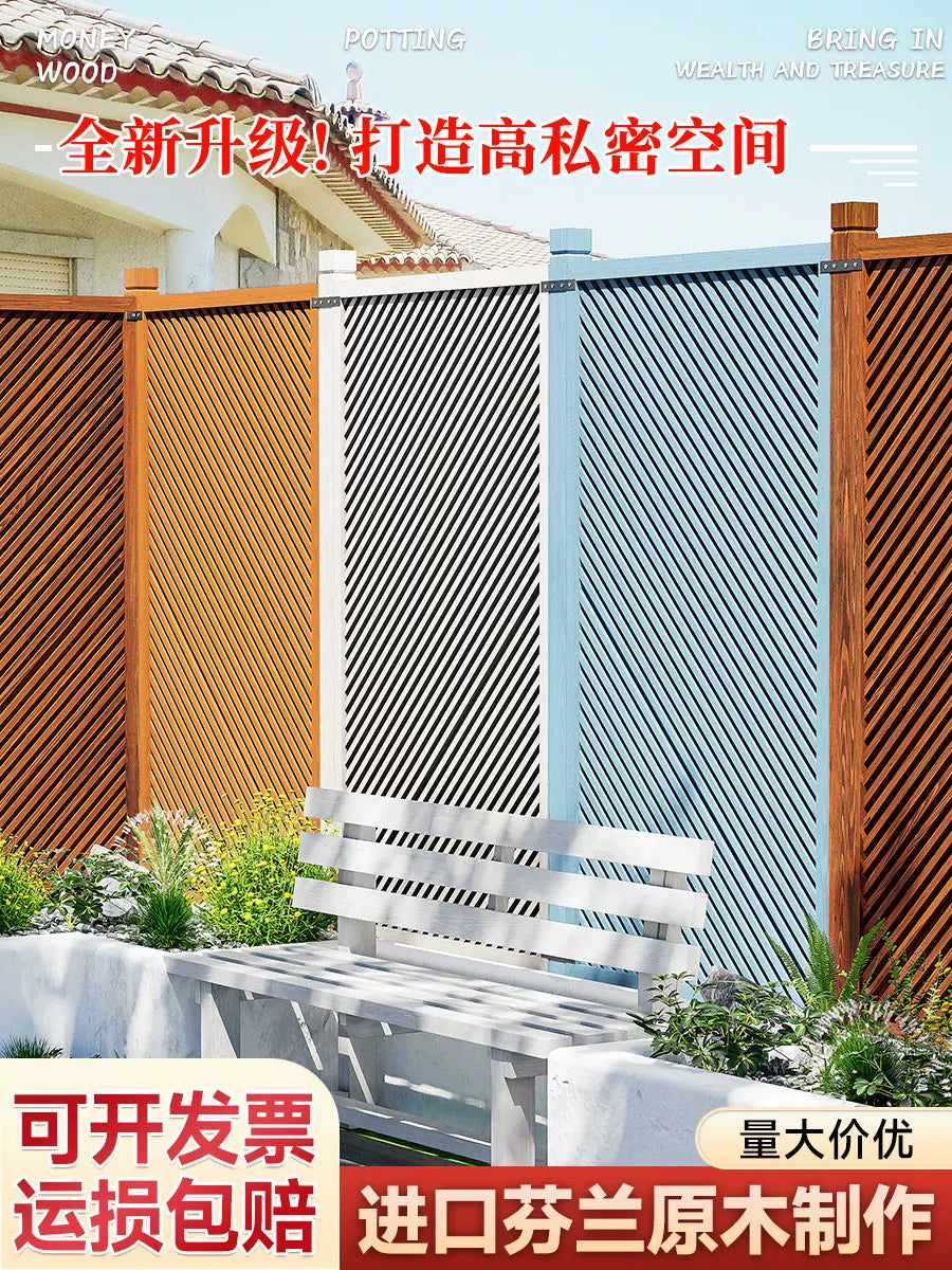 Carbonized Wood Garden Fence Panel for Privacy and Outdoor Partition