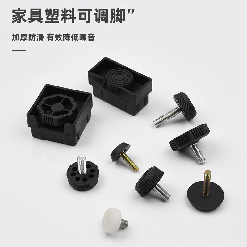 Adjustable Plastic Furniture Leveling Feet for Tables, Chairs, and Sofas