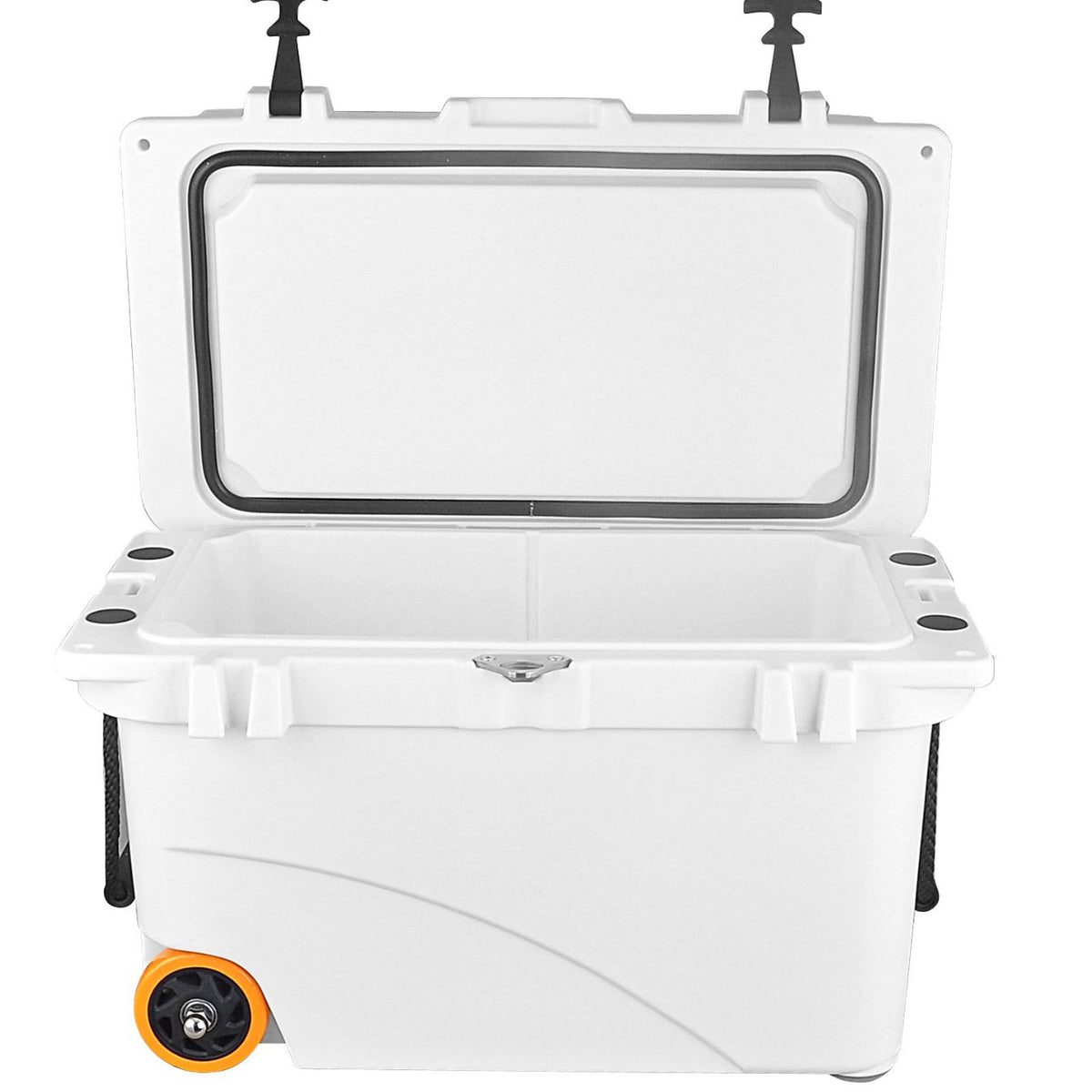 42L Portable Cooler with Wheels and Bluetooth Speaker, Rotomolded Insulated Ice Chest for Outdoor Food Preservation