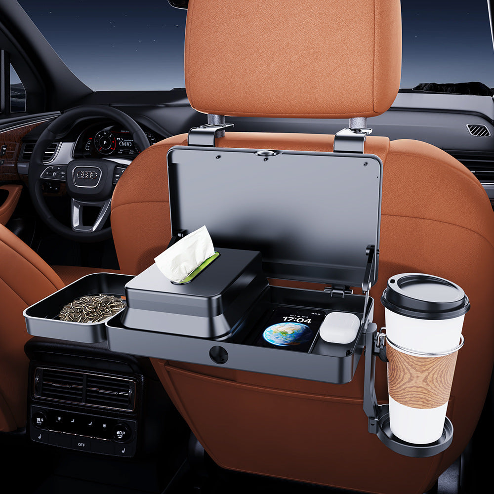 360-Degree Rotating Car Foldable Air Vent Drink Holder with Retractable Dining Tray