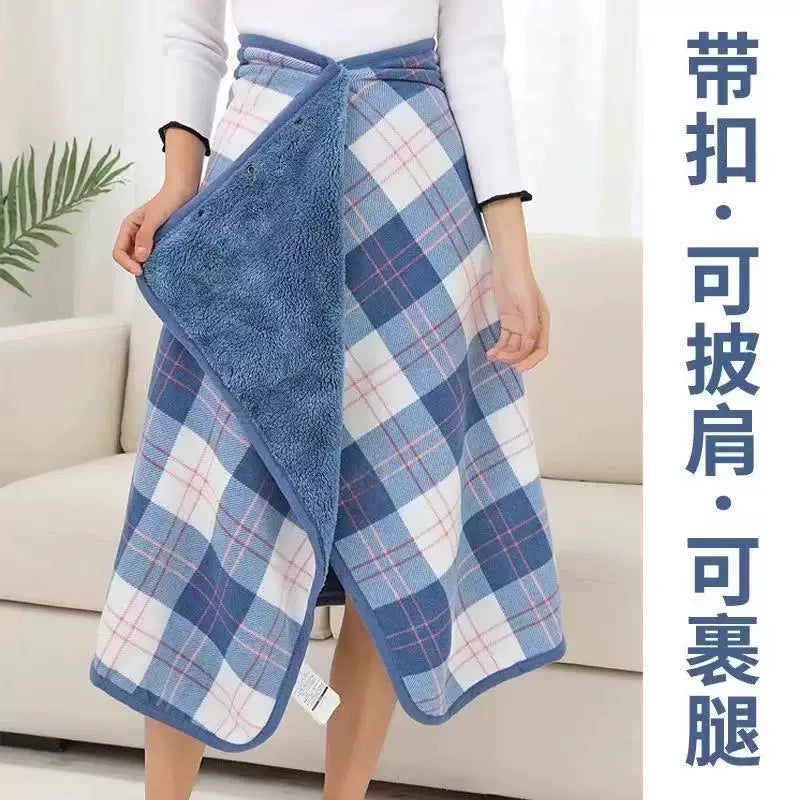 Wearable Fleece Blanket with Buckle for Office and Home