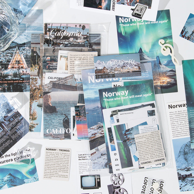 Xinqi 25-Sheet Summer Freedom Landscape Sticker Pack for Journals and Decor