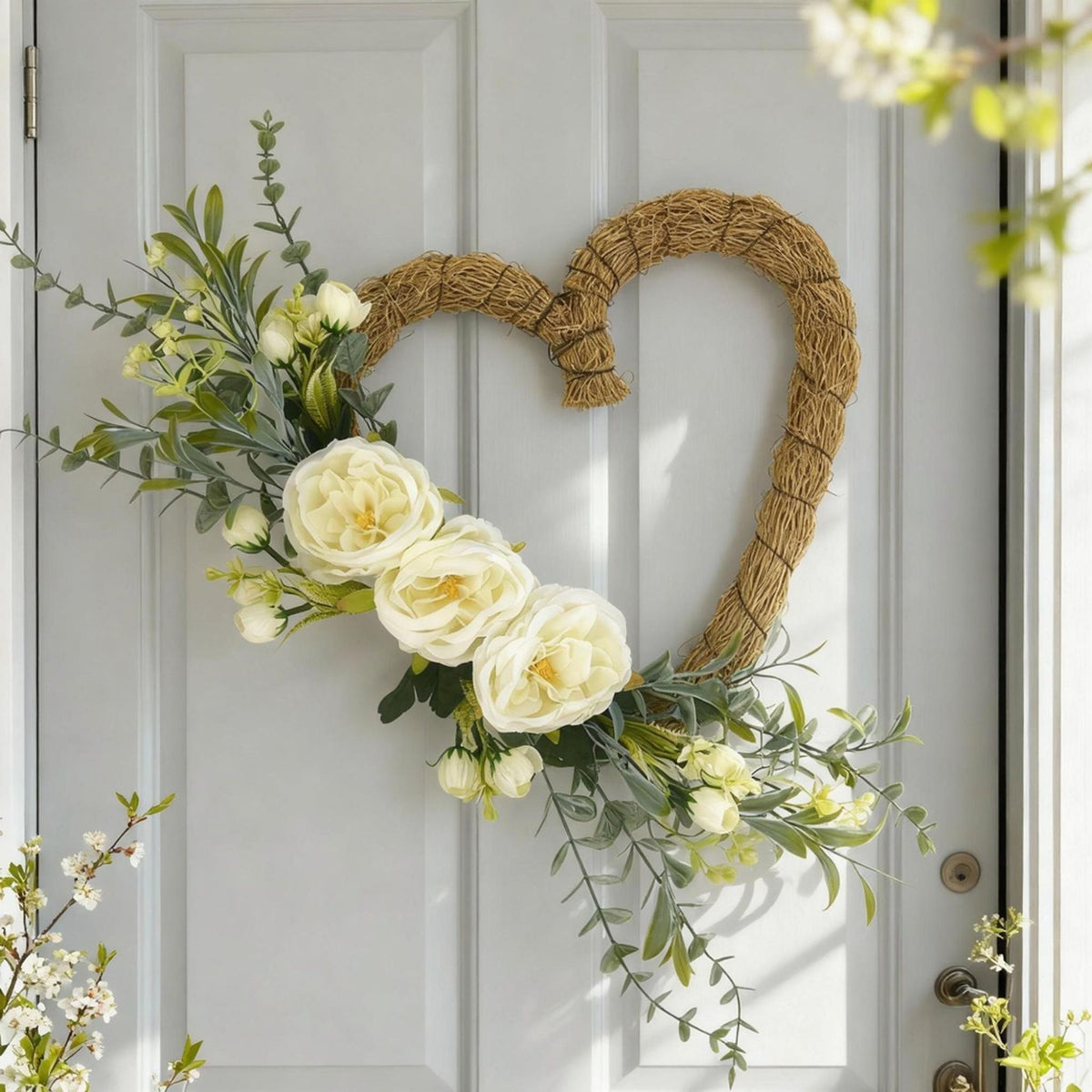 Valentine's Day Heart Wreath for Front Door Decor