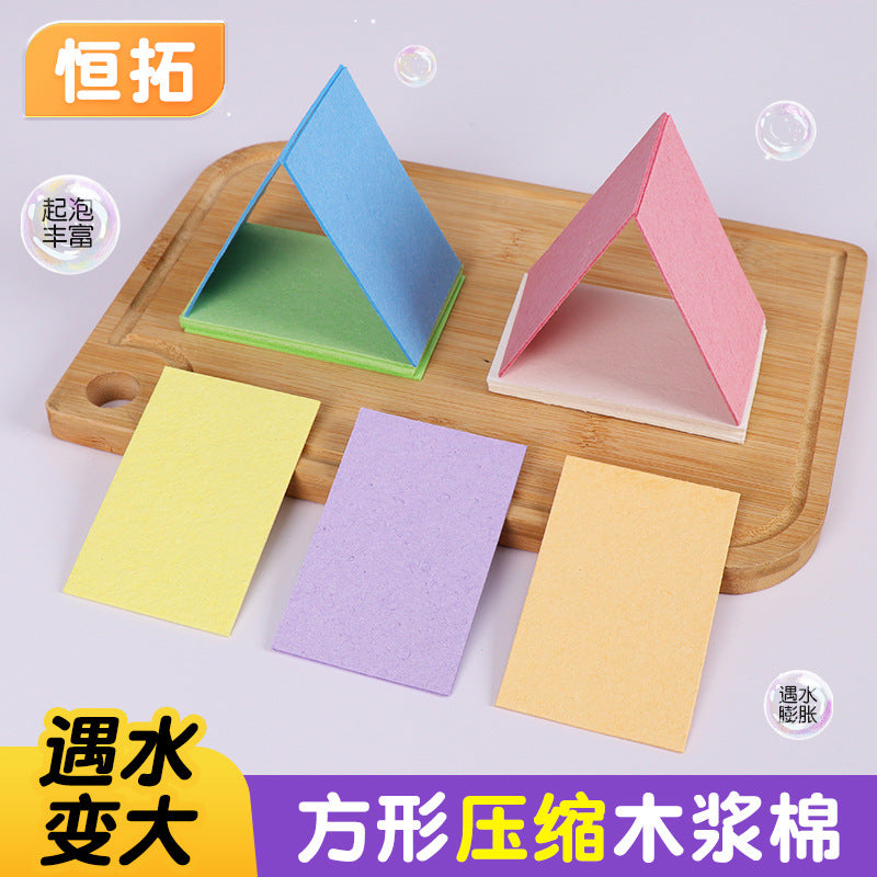 Compressed Wood Pulp Sponge for Kitchen Cleaning, Non-Stick Oil, Absorbent, Stain Removal