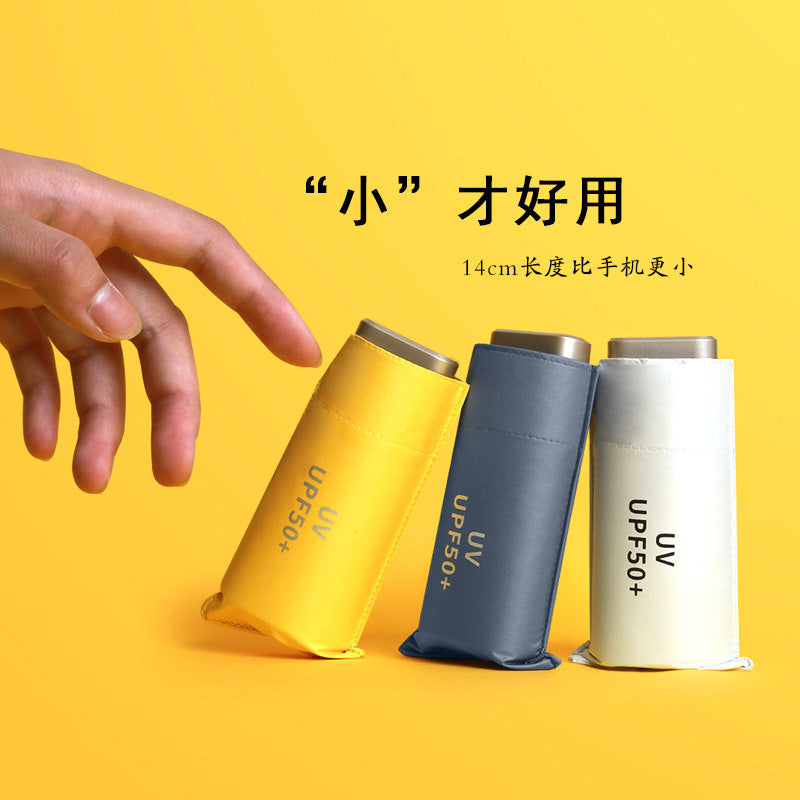 Compact UV Protection Travel Umbrella with Capsule Case