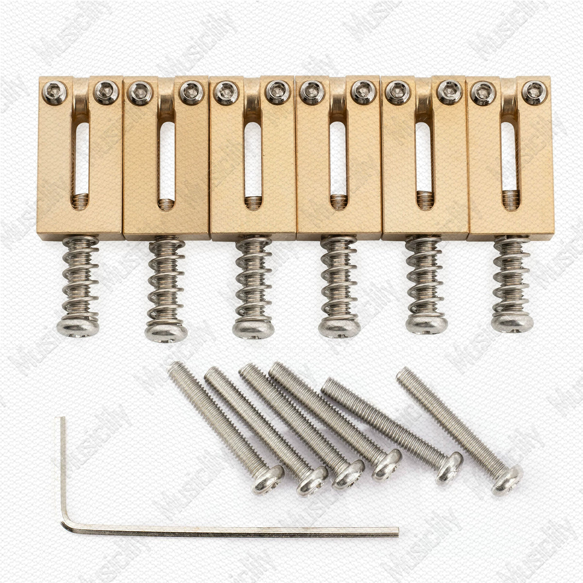 Musiclily Brass Guitar Bridge Saddles for ST Tele Electric Guitars, 10.5mm, 10.8mm, 11.2mm
