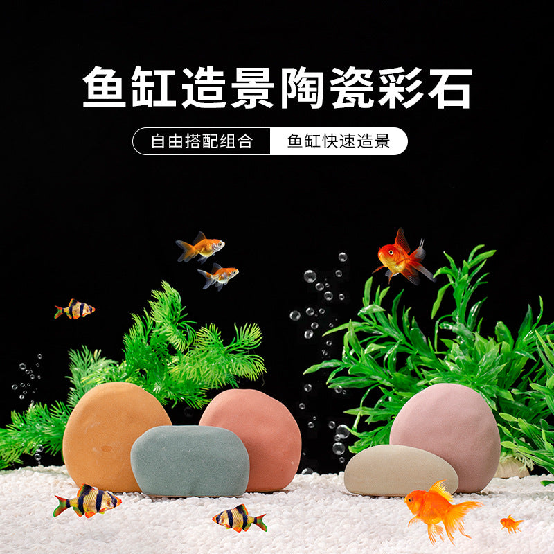 Ceramic Colorful Stone Aquarium Ornaments