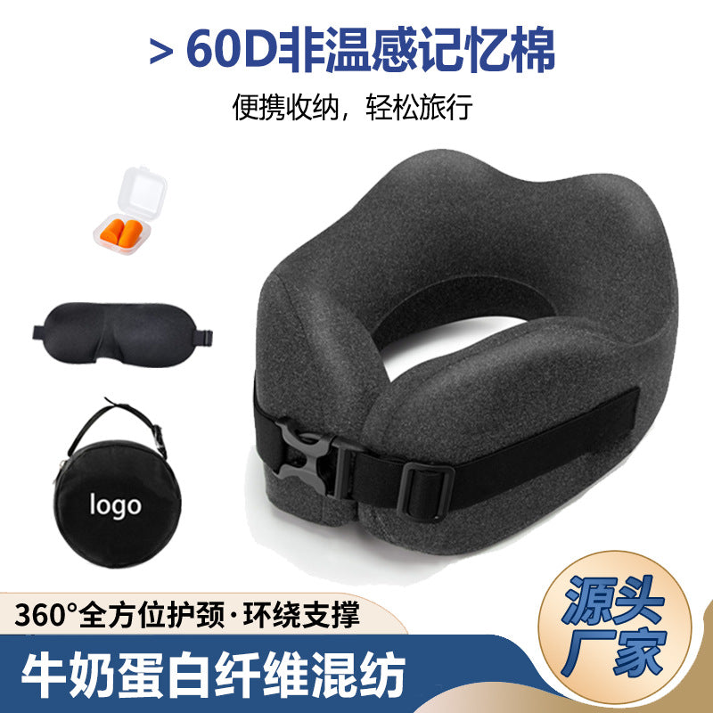 Memory Foam U-Shaped Ergonomic Travel Neck Pillow for Napping and Support