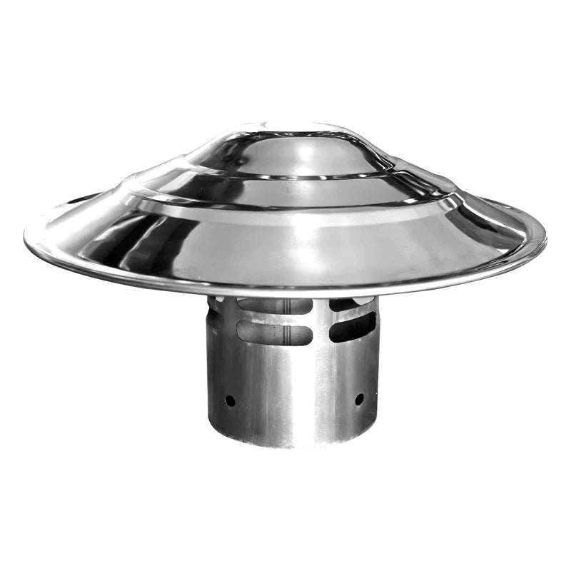 Stainless Steel Rain Cap for Chimney Flue Pipe, Anti-Downdraft Exhaust Vent Cover for Camping Stove