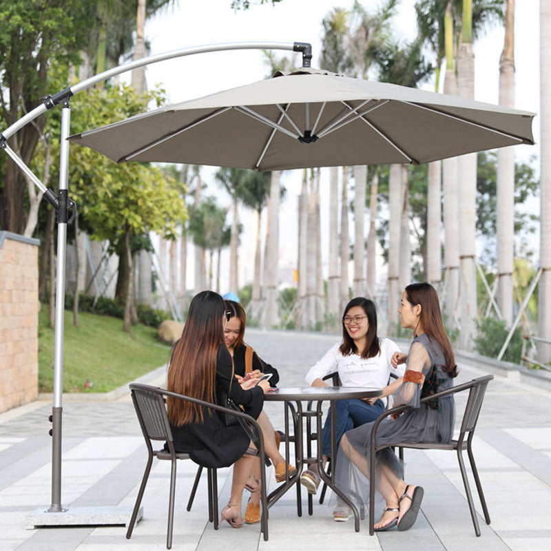 Outdoor Cantilever Patio Umbrella with Cross Base for Garden, Villa, and Beach