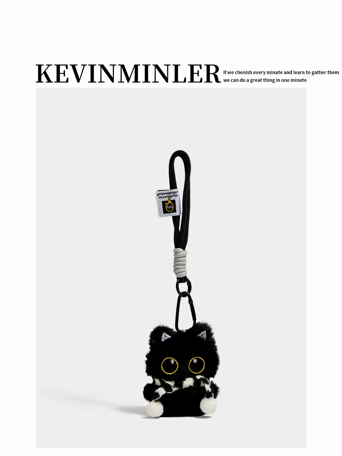 KEVINMINLER Cute Black Cat Plush Keychain Pendant Bag Charm Car Ornament Gift