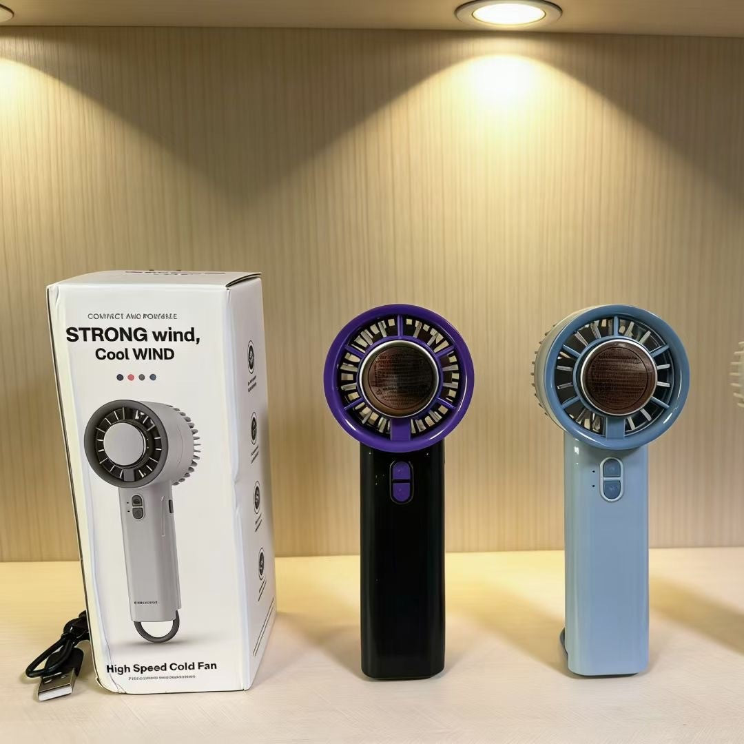 Portable Handheld Misting Fan with Ice Compress Function, Digital Display, High-Speed Turbo, USB Rechargeable Mini Cooler for Outdoor Travel