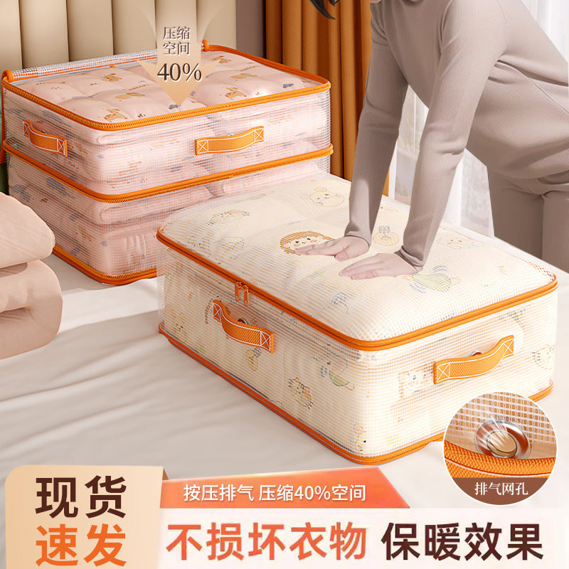 Large Capacity Zippered Storage Bags for Clothes and Bedding, Moisture-proof and Space Saving