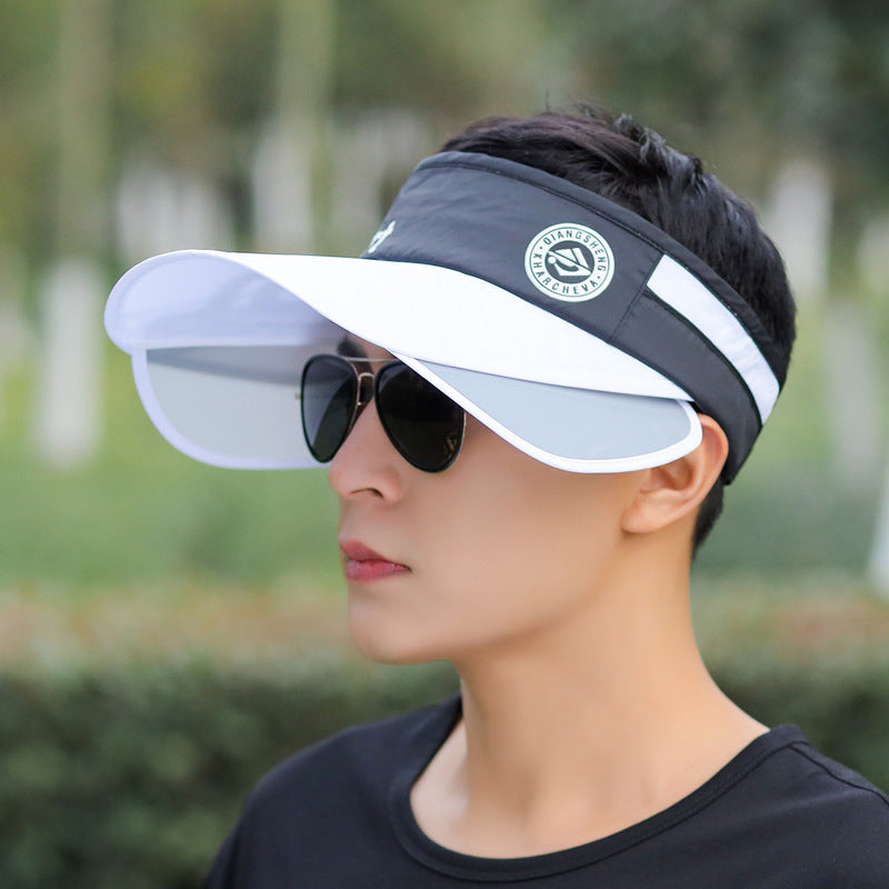 Men's Korean Style Outdoor Sun Visor Hat with Large Brim for Sun Protection and Breathability