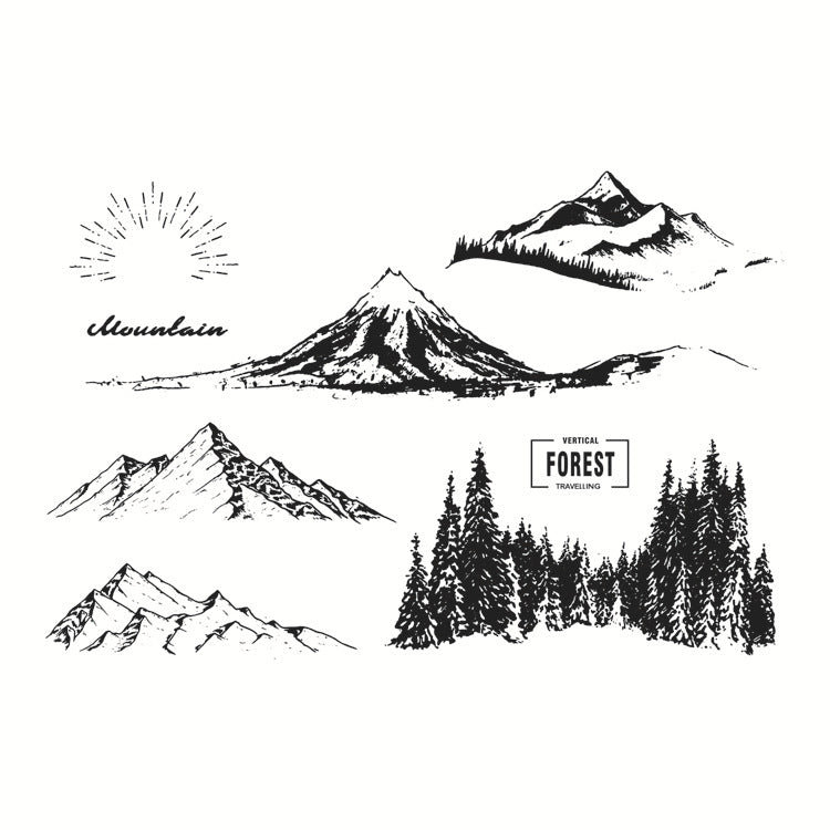 Sun and Snow Mountain Clear Silicone Stamp for DIY Crafts and Kids' Stationery
