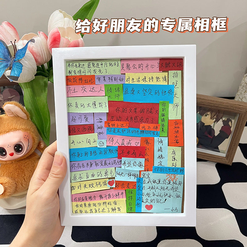 DIY 100 Reasons Why I Love You Photo Frame Kit - Creative Message Board Gift for Friends & Birthdays