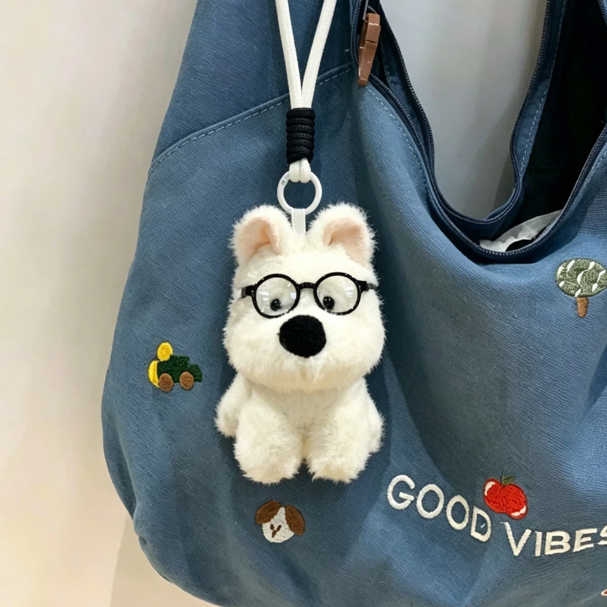 Cute West Highland White Terrier Plush Keychain Bag Charm for Girls, Birthday & Valentine's Day Gift