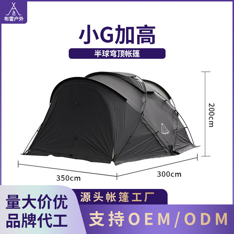 Outdoor Spherical Glamping Tent with Mosquito Net and Sunshade, Portable Folding All-Season Camping Shelter